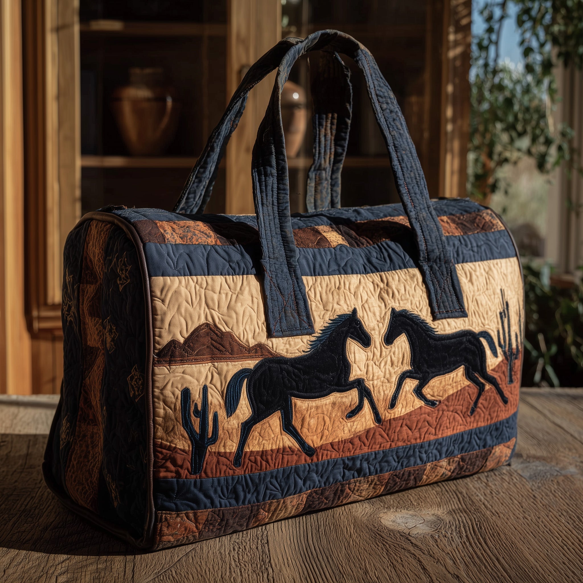 Southwestern Horse Quilted Duffle Bag GFTOHD9555 - Giftroza
