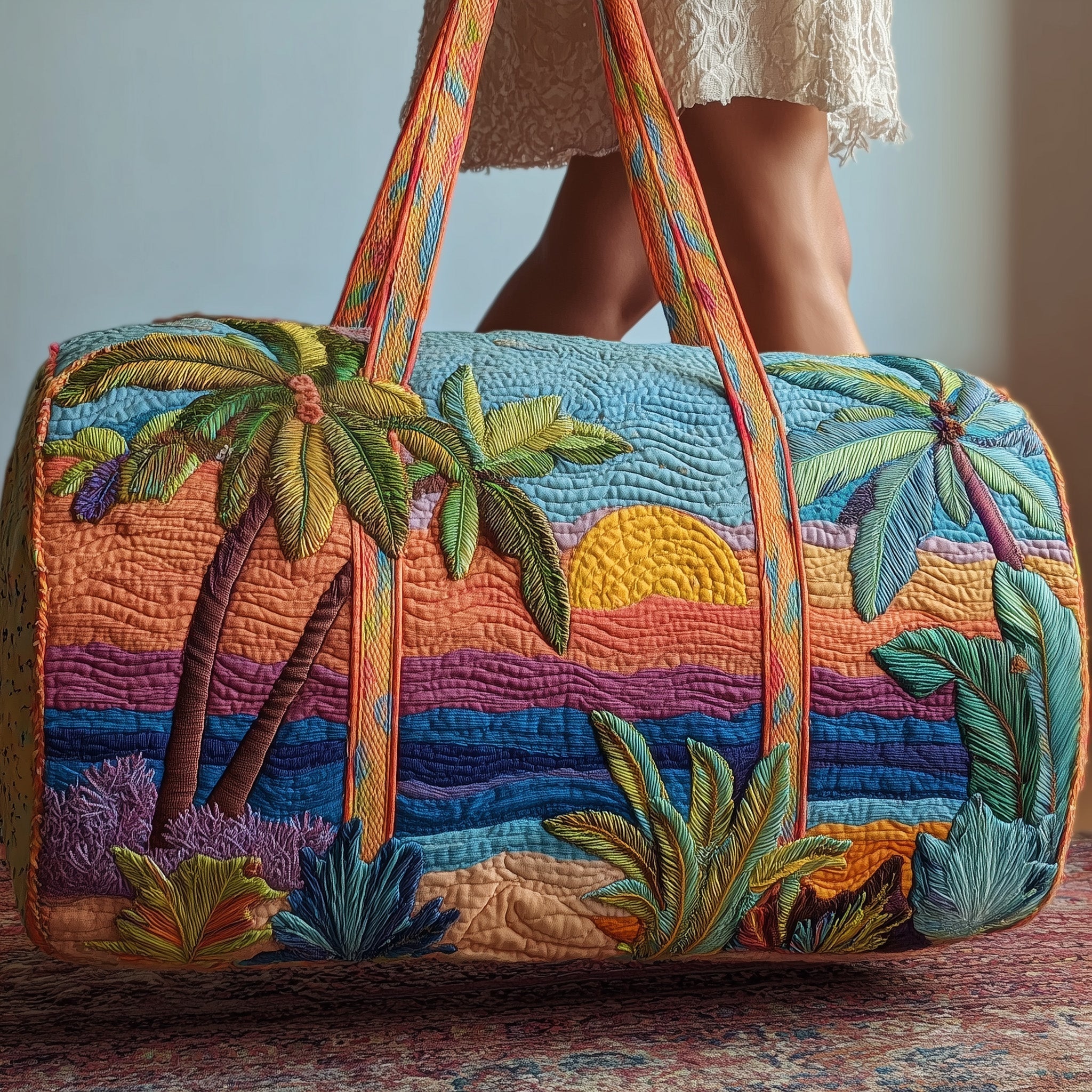 Tropical Beach Quilted Duffle Bag GFTOMA2024 - Giftroza