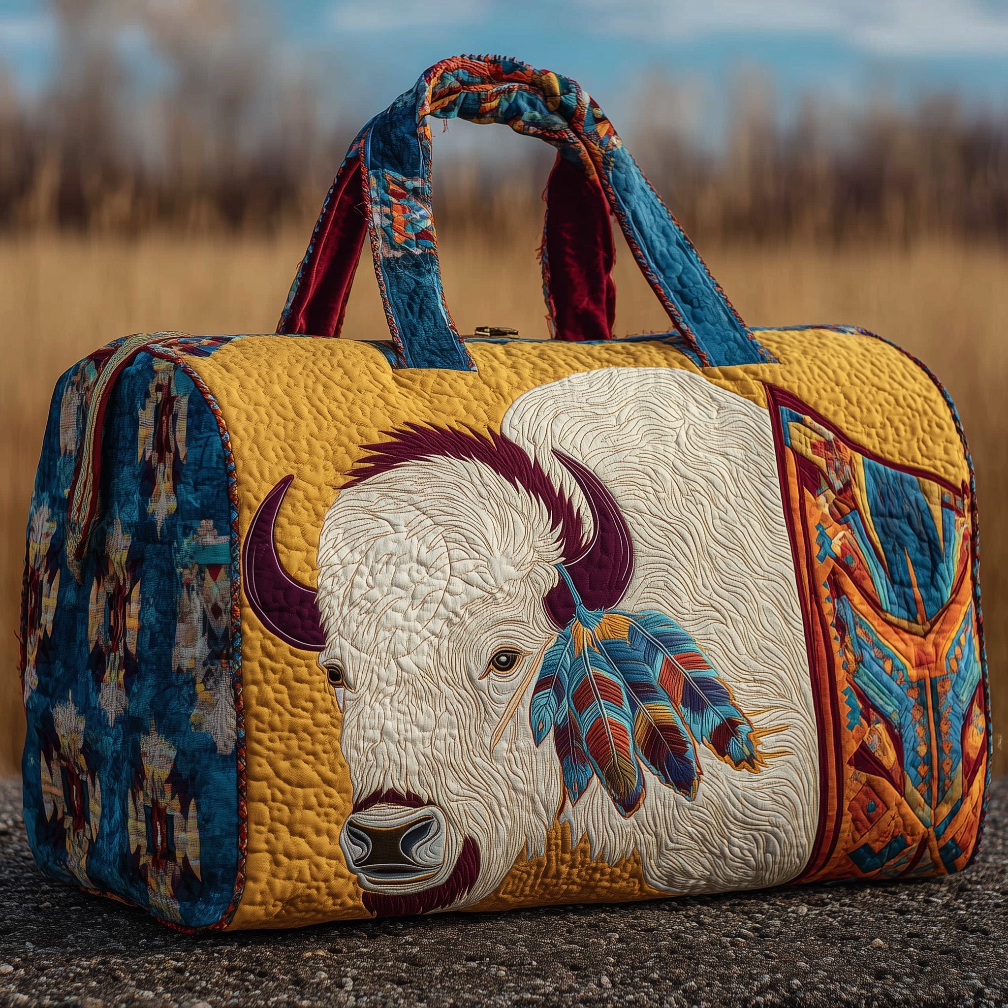 Native Buffalo Quilted Duffle Bag GFTONT2399 - Giftroza