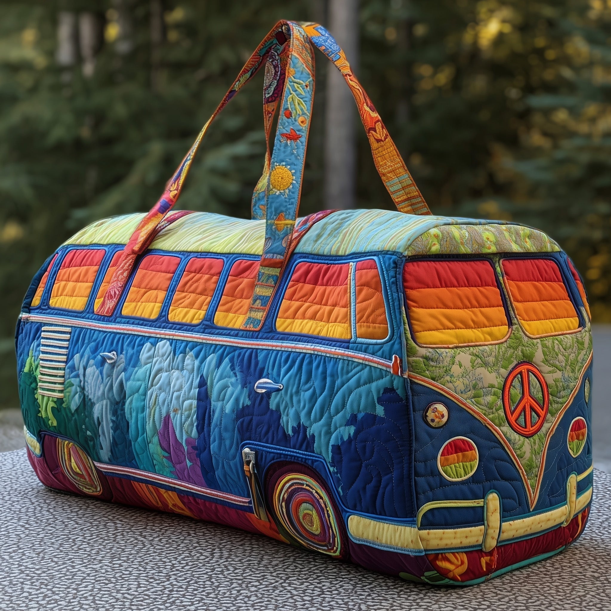 Hippie Van Quilted Duffle Bag GFTOMA3483 - Giftroza