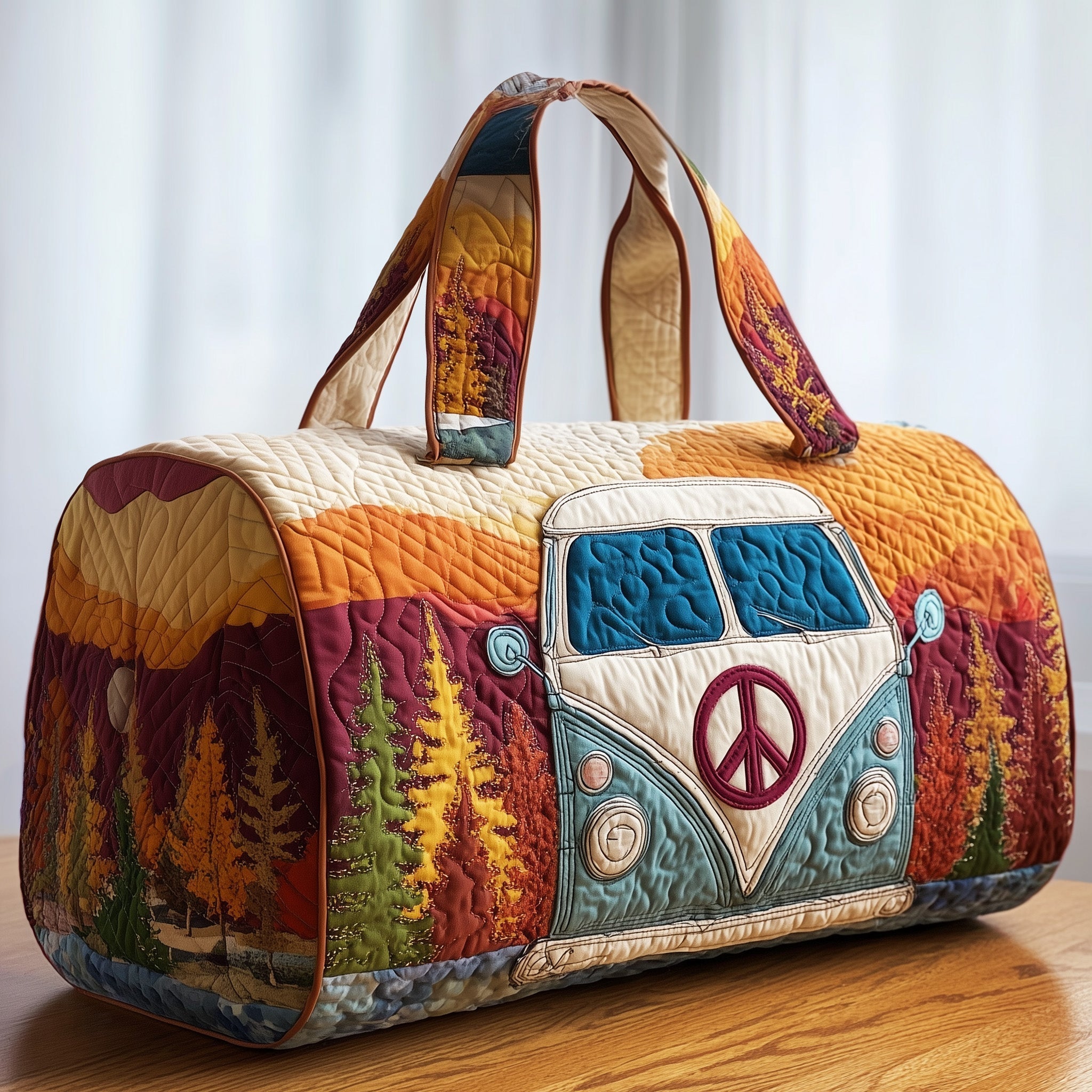 Hippie Van Quilted Duffle Bag GFTOTP10619 - Giftroza