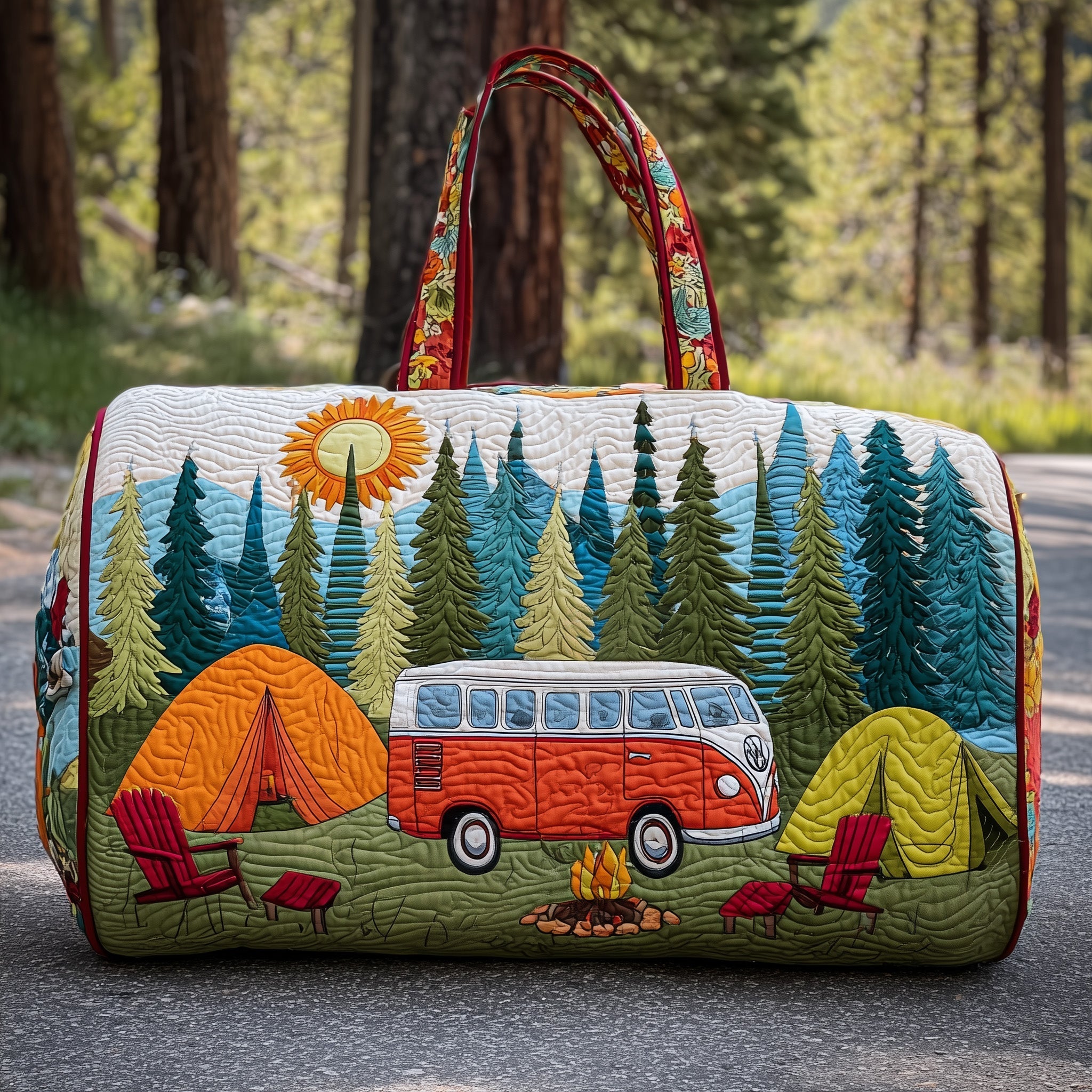 Campfire Dream Quilted Duffle Bag GFTOMA3468 - Giftroza