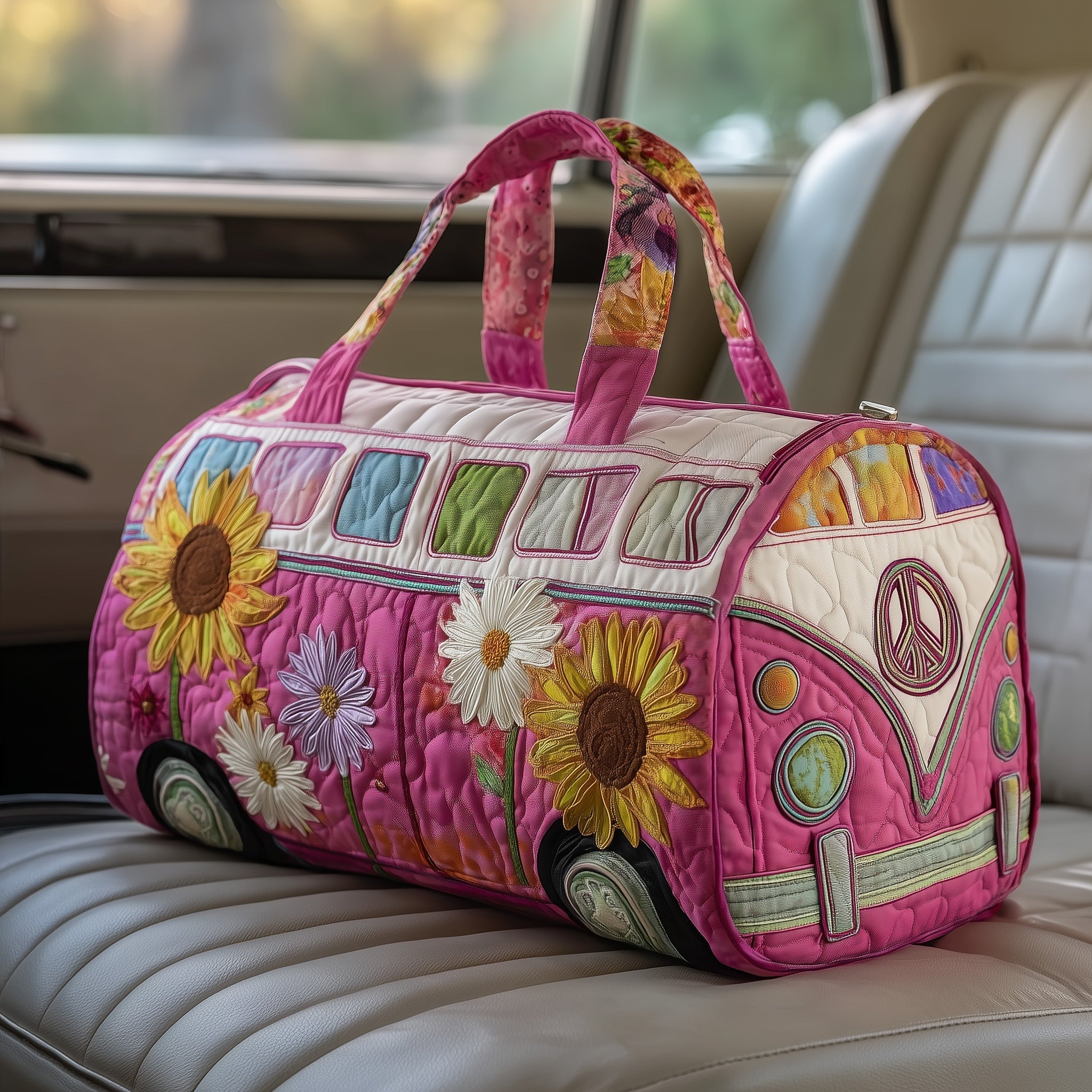 Hippie Van Quilted Duffle Bag GFTOTP10611 - Giftroza