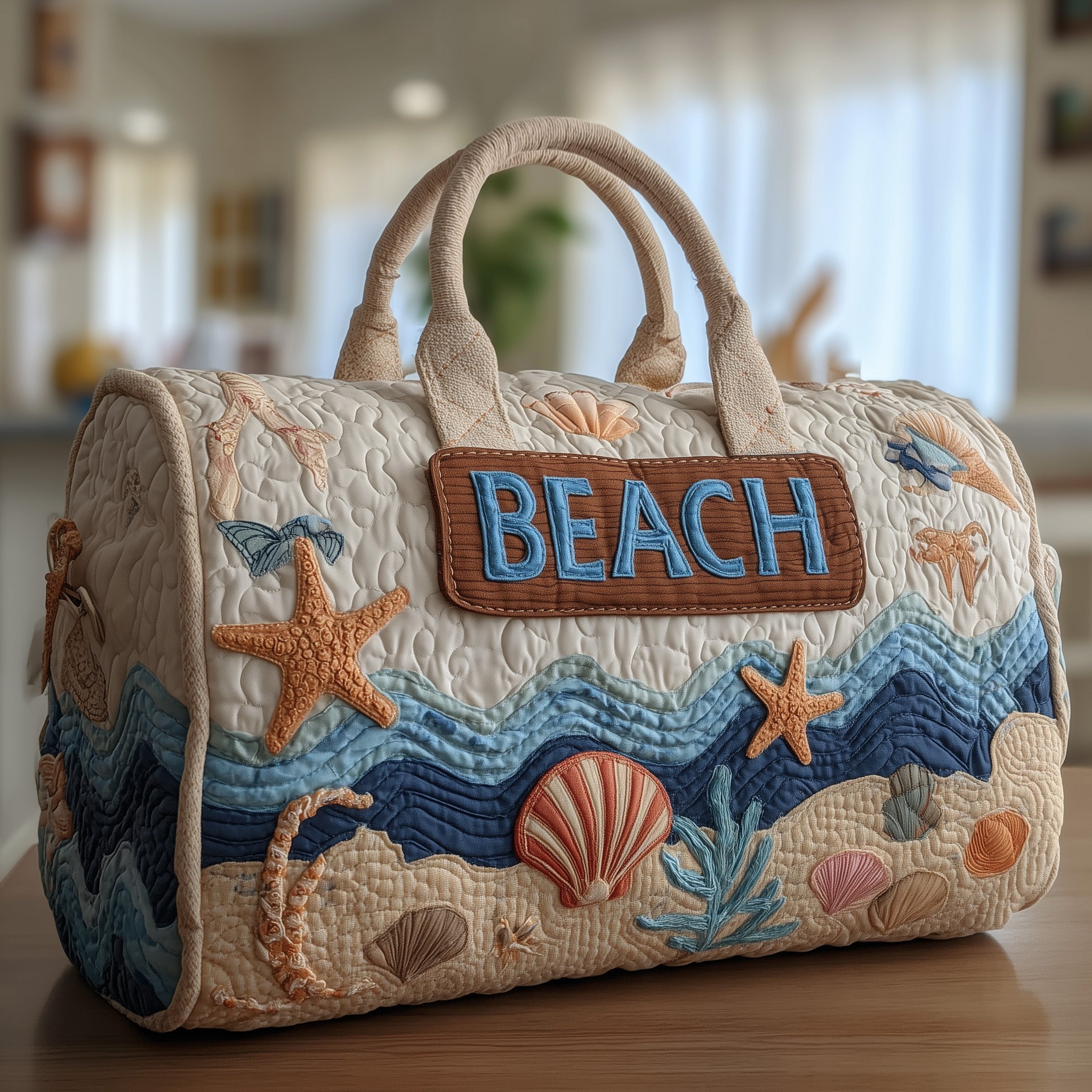 Tropical Beach Quilted Duffle Bag GFTOHD8580 - Giftroza