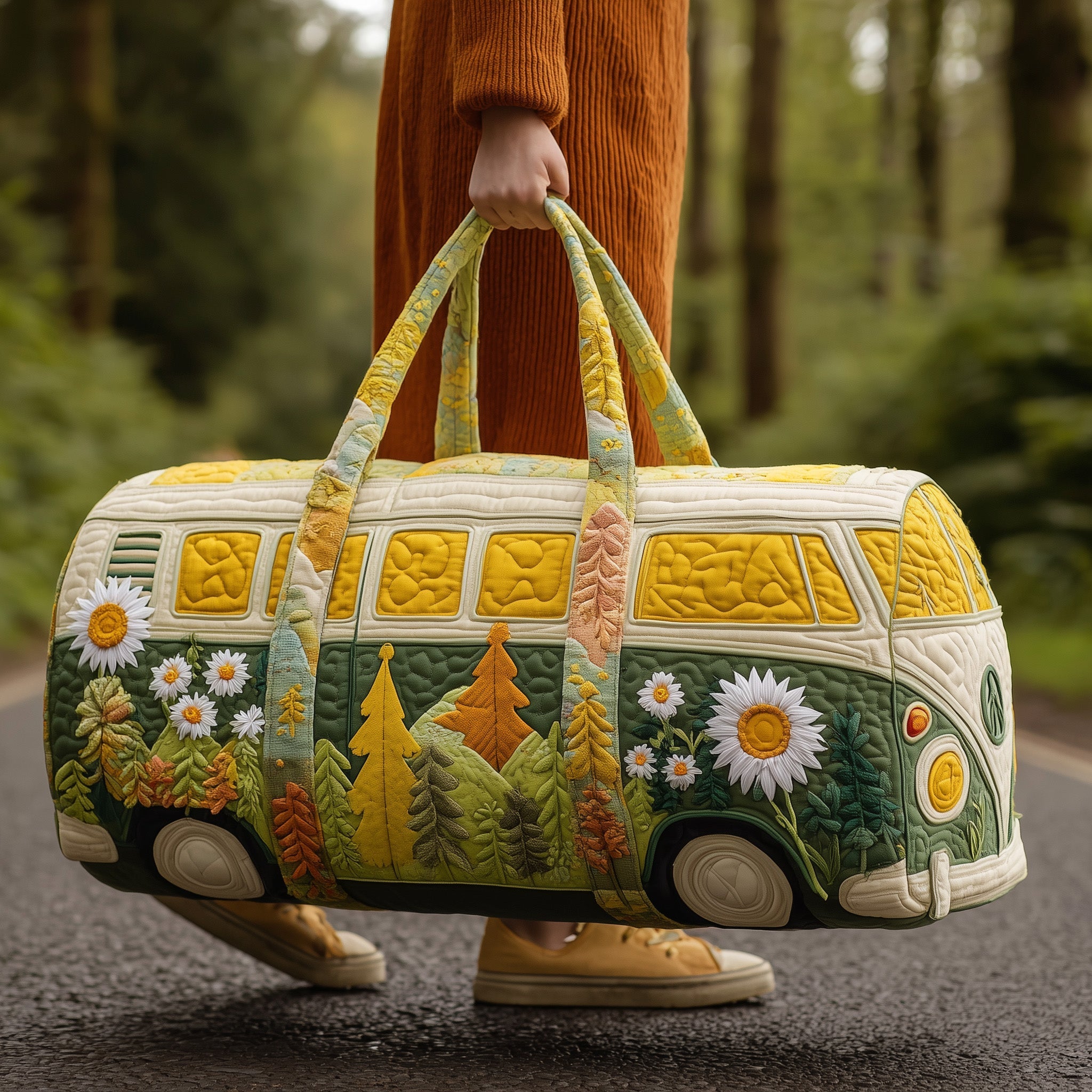 Hippie Van Quilted Duffle Bag GFTOMA3633 - Giftroza
