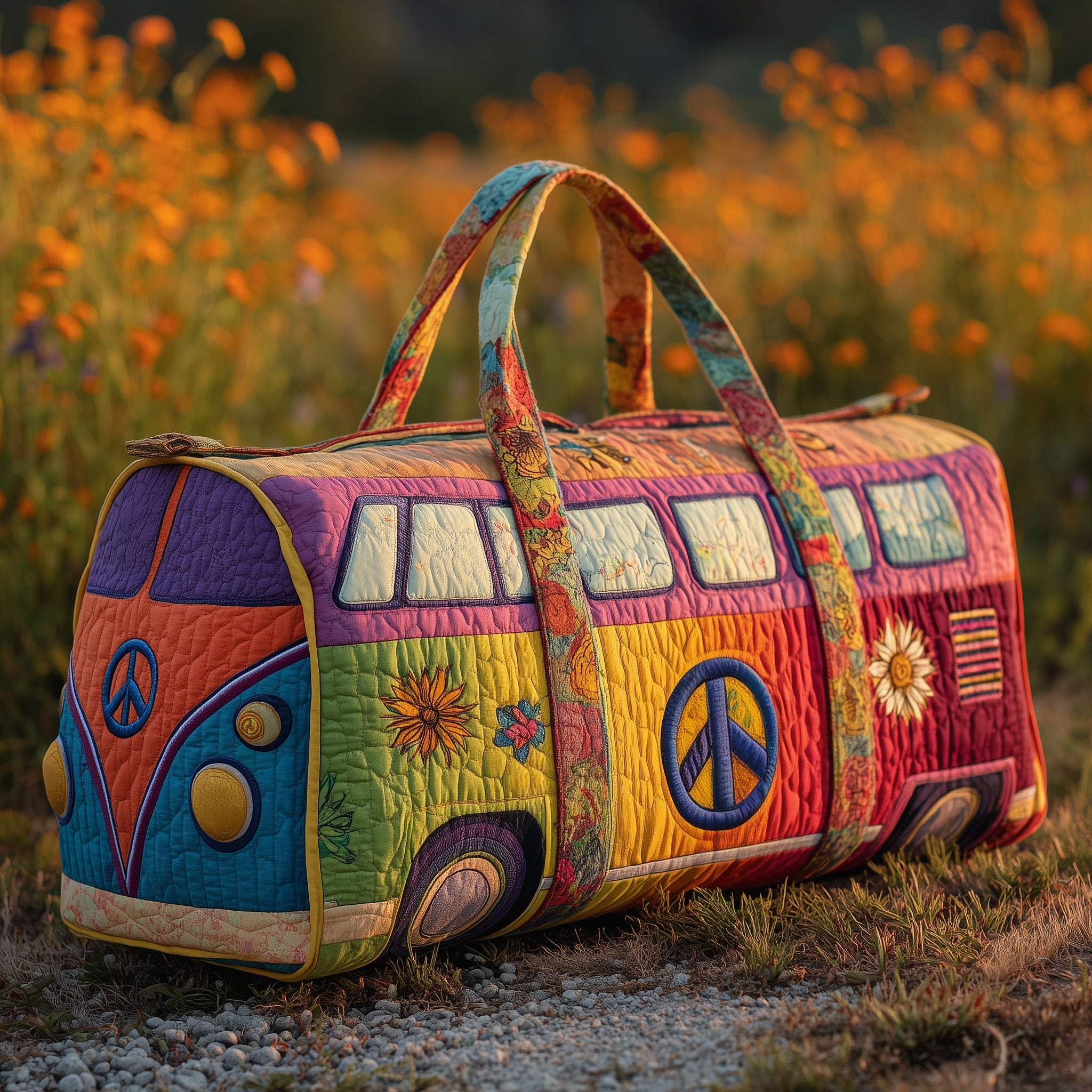 Hippie Van Quilted Duffle Bag GFTOMA3271 - Giftroza