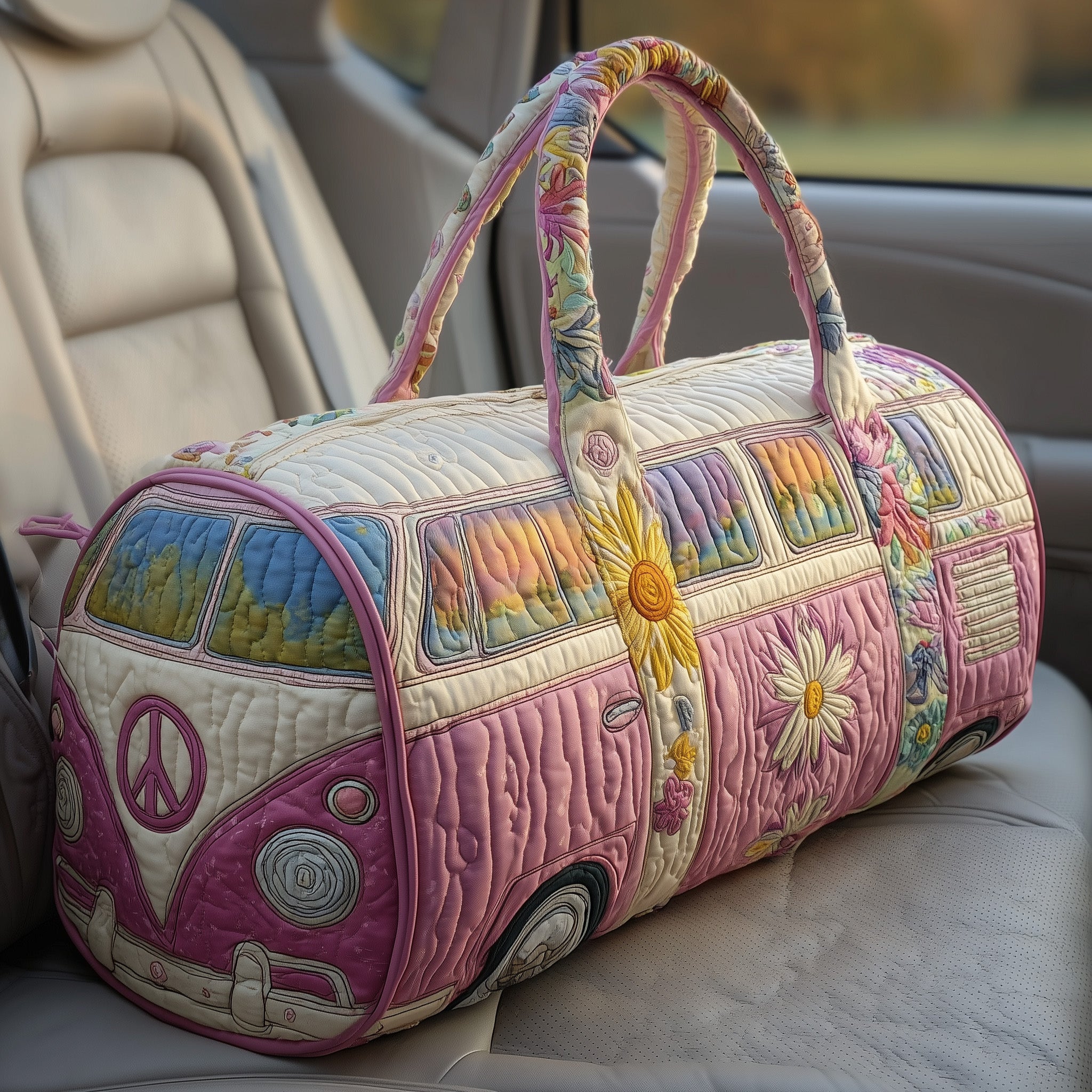Hippie Journey Quilted Duffle Bag GFTOTP10823 - Giftroza