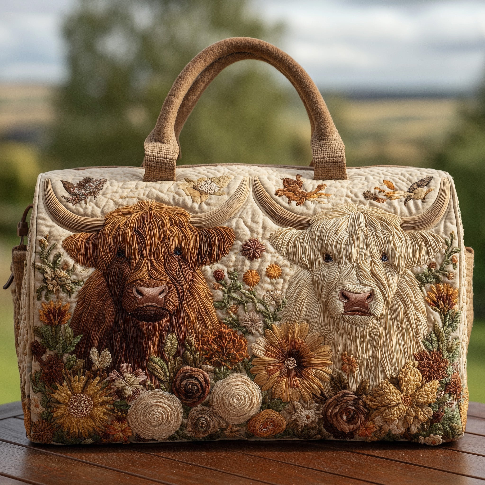 Highland Cow Quilted Duffle Bag GFTOHD9595 - Giftroza