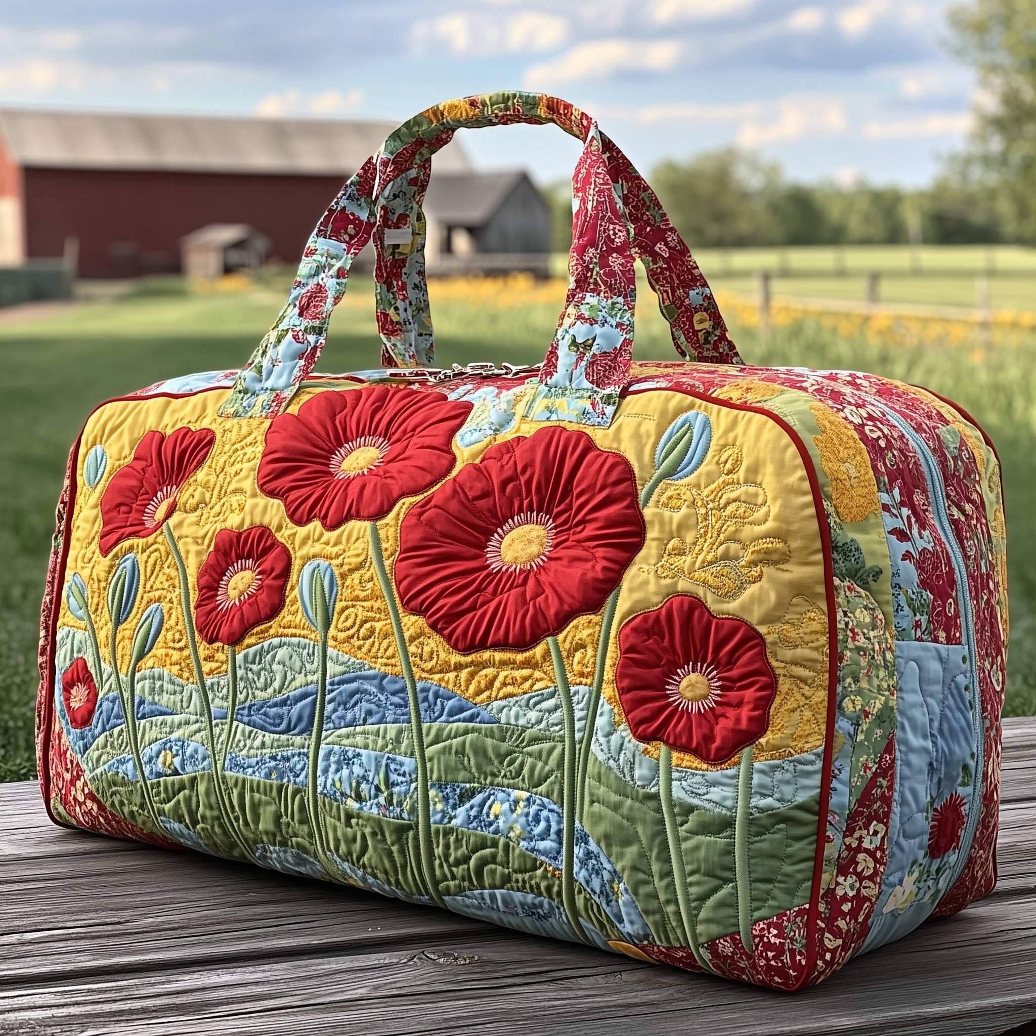 Petals Charm Quilted Duffle Bag GFTOTP12174 - Giftroza