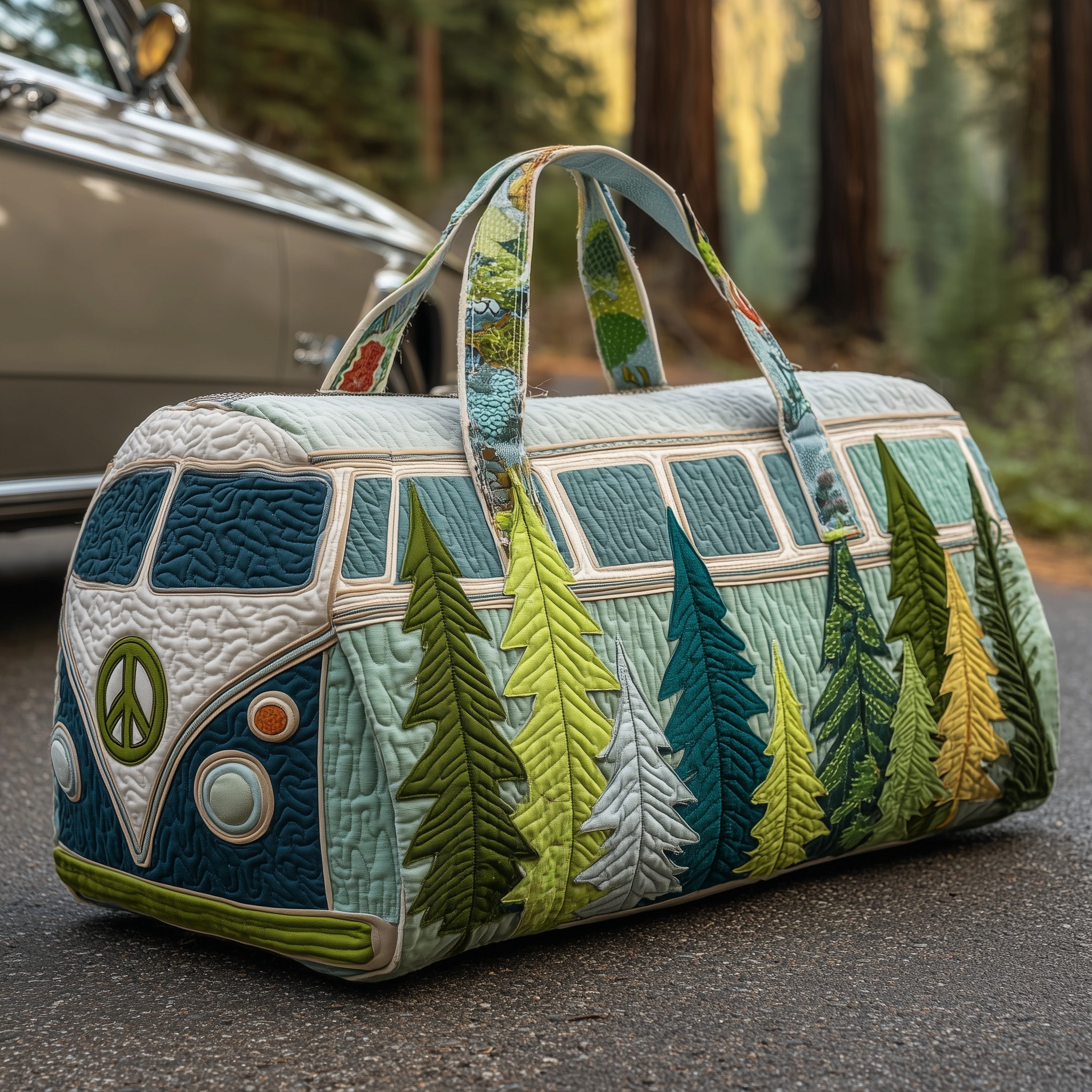 Hippie Van Quilted Duffle Bag GFTOTP10615 - Giftroza