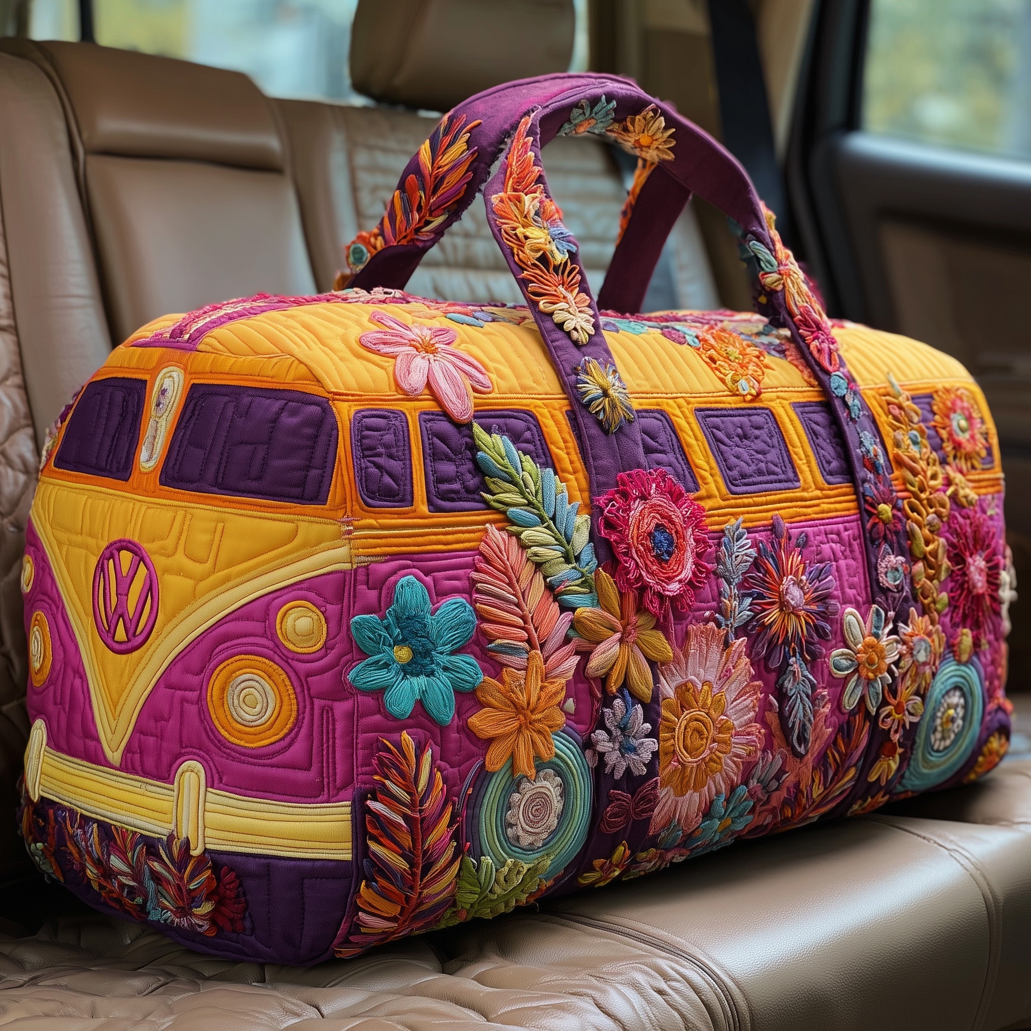 Hippie Van Quilt Duffle Bag GFTOHD9451 - Giftroza