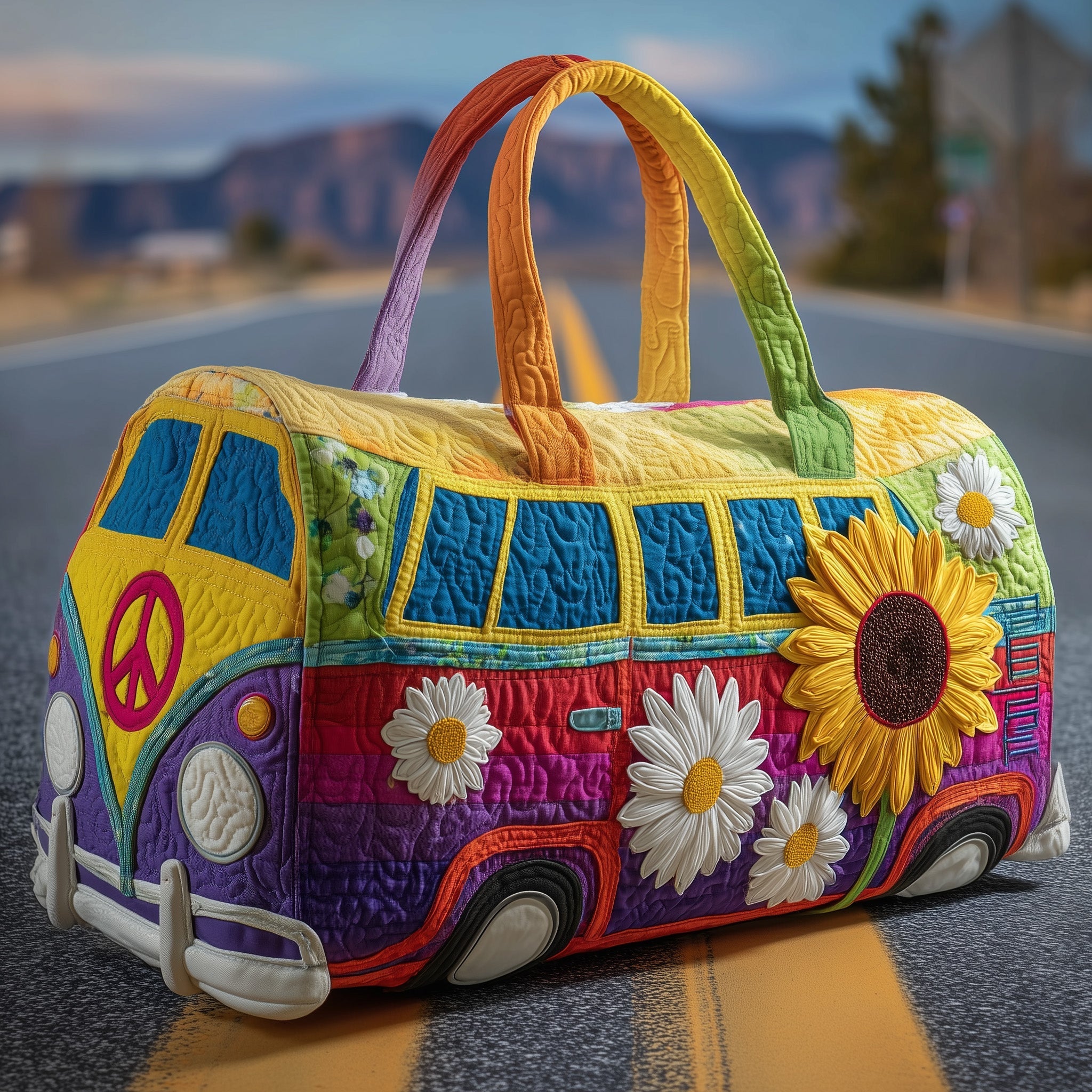 Hippie Journey Quilted Duffle Bag GFTOTP10823 - Giftroza
