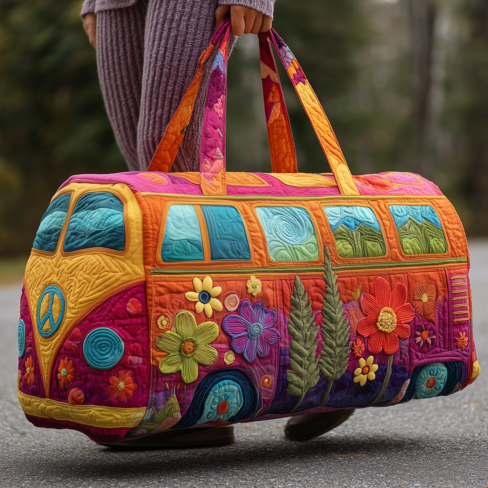 Hippie Van Quilted Duffle Bag GFTOMA3628 - Giftroza