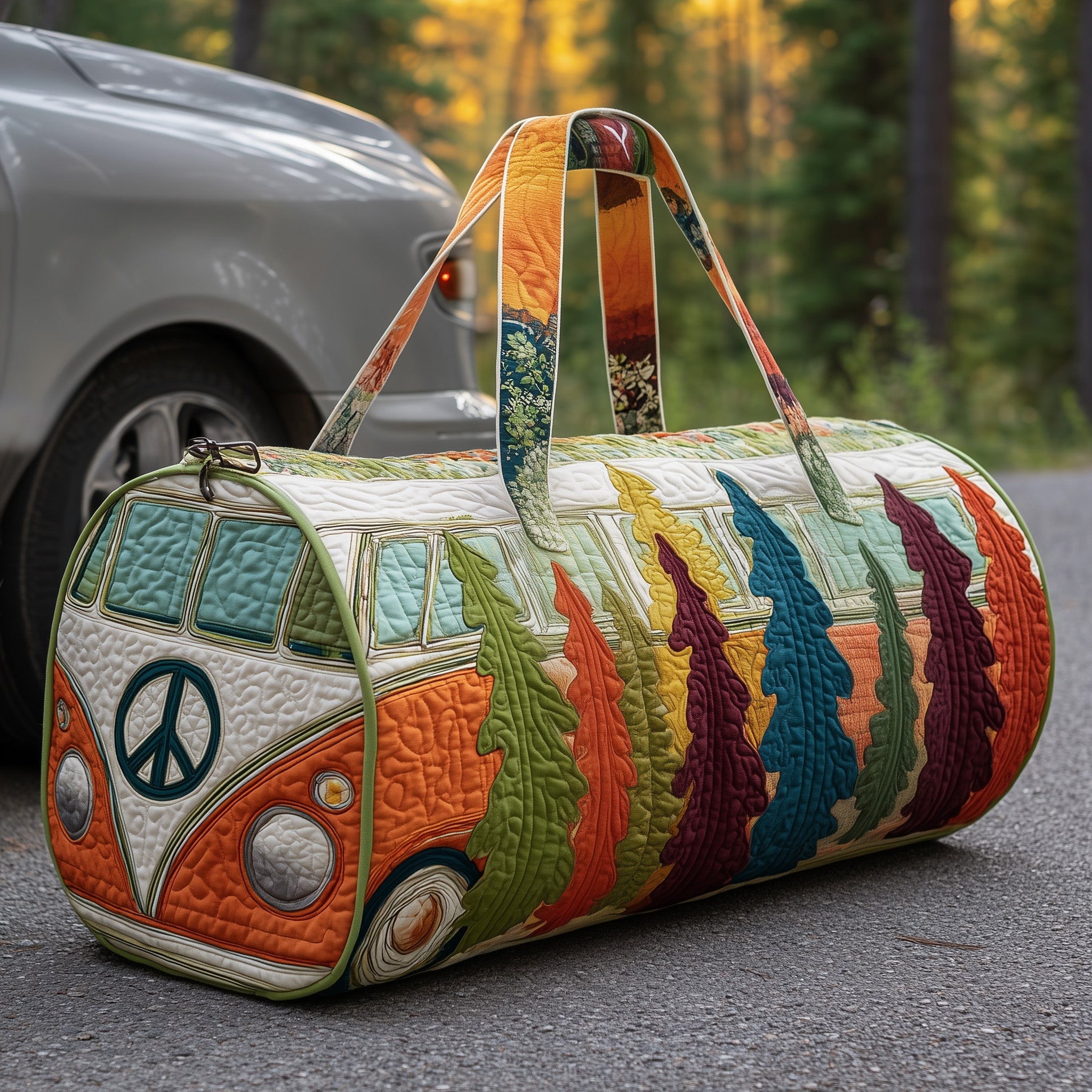 Hippie Van Quilted Duffle Bag GFTOTP10609 - Giftroza