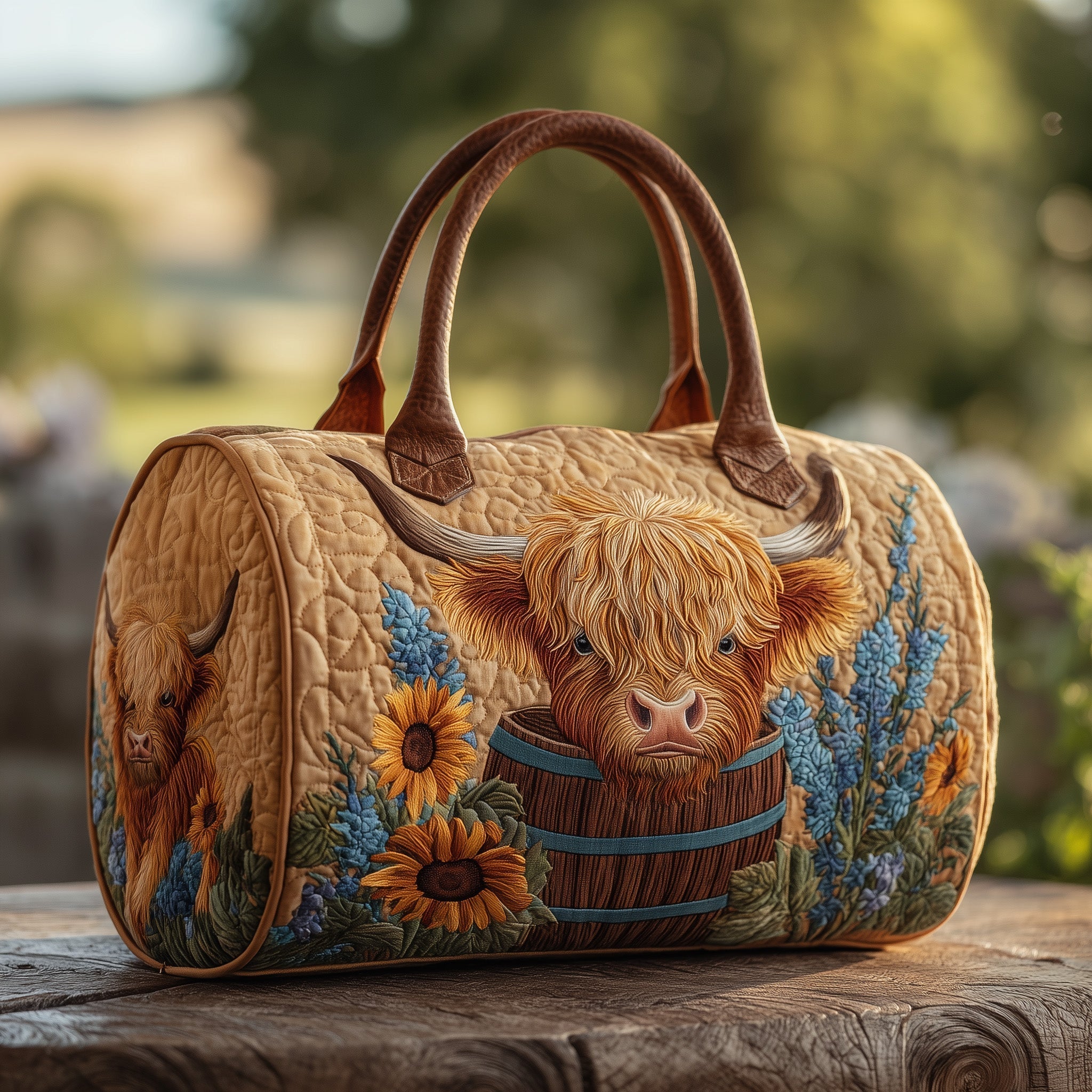 Highland Cow Quilted Duffle Bag GFTOHD9602 - Giftroza