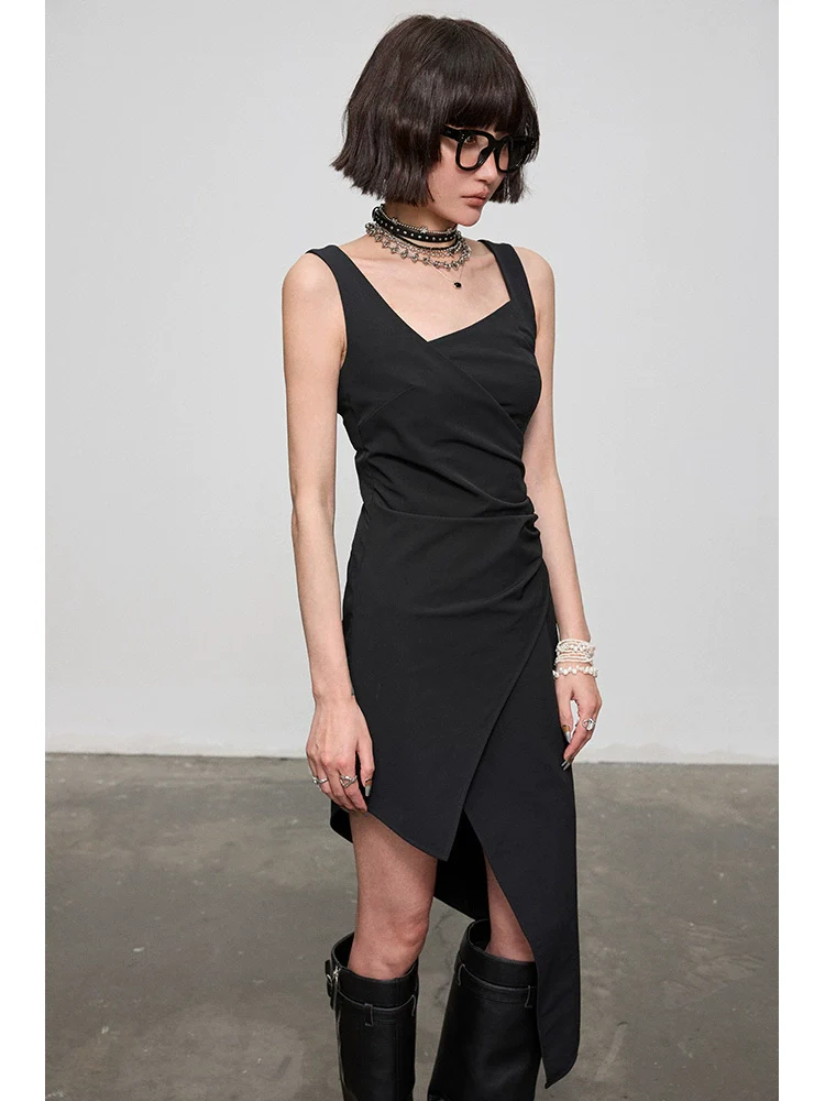 Tank Top Dress With Irregular Hem Length NA4217 - Binfenxie
