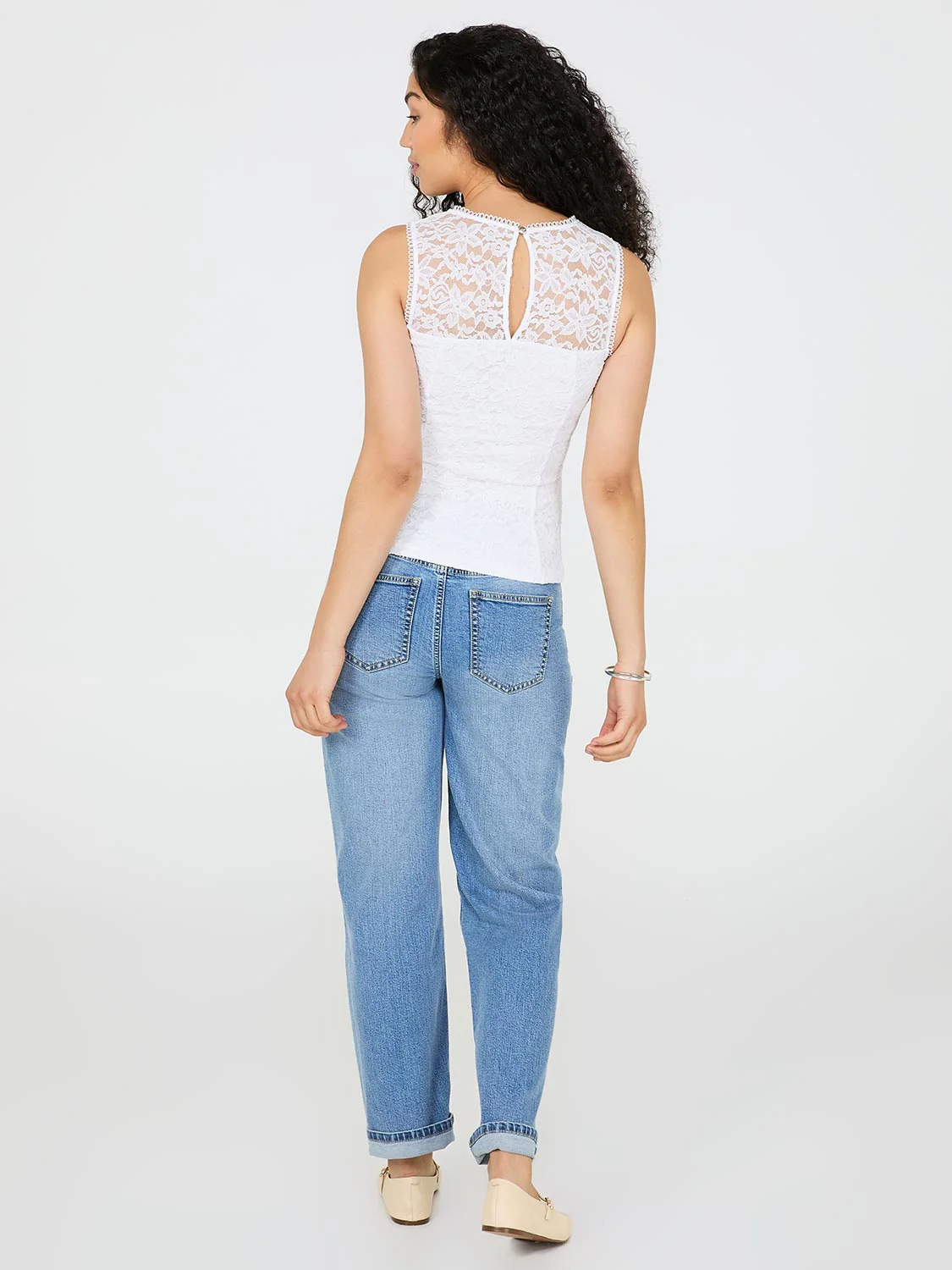 Sleeveless Corded Lace Top