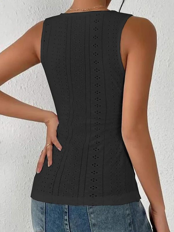 xakxx Skinny Sleeveless Solid Color Skinny Deep V-Neck Vest Top